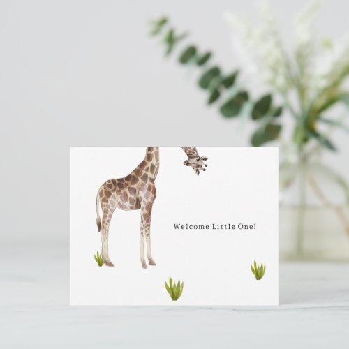 Welcome Little One Funny Giraffe New Baby Card