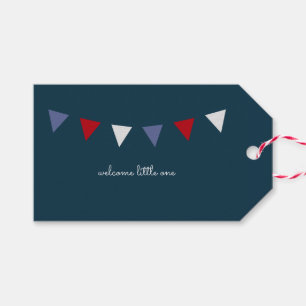 Welcome Little One Gift Tag {Navy and Red}
