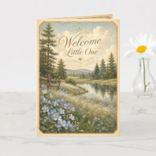 Welcome Little One New England Meadow Baby Card
