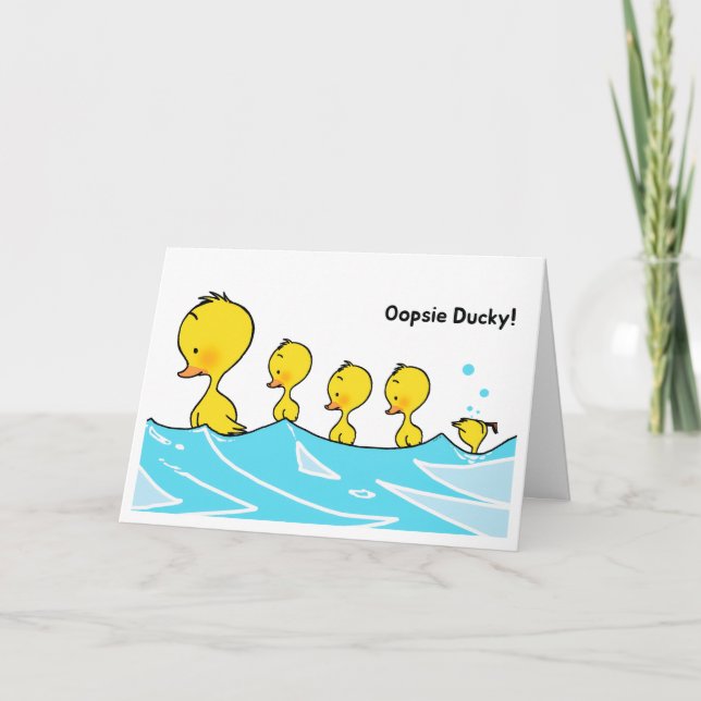 Welcome Little One – Oopsie Ducky Card (Front)