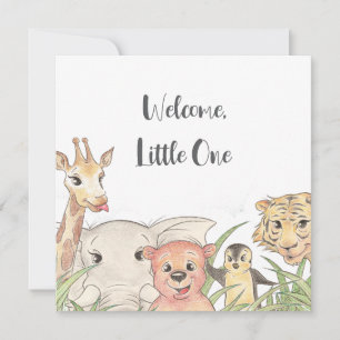 Welcome Little One Safari Baby Congratulations Invitation