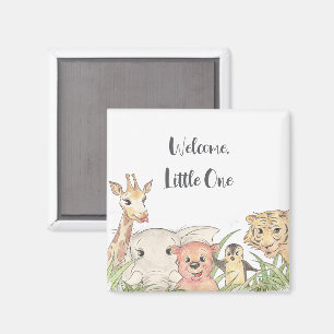 Welcome Little One Safari Baby Congratulations Magnet