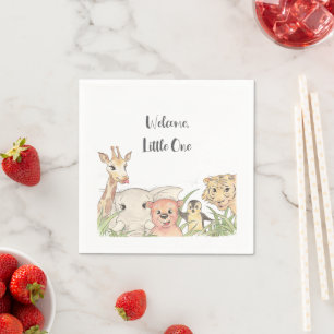 Welcome Little One Safari Baby Congratulations Napkins