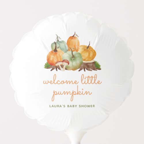 Welcome Little Pumpkin Fall Baby Shower Balloon