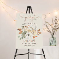 Welcome Little Pumpkin Rustic Floral Baby Shower