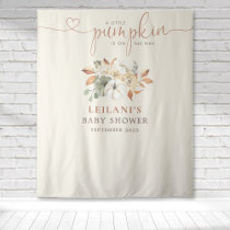 Welcome Little Pumpkin Rustic Floral Baby Shower Tapestry