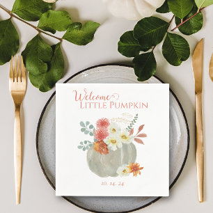 Welcome Little Pumpkin Watercolor Baby Shower Napkins