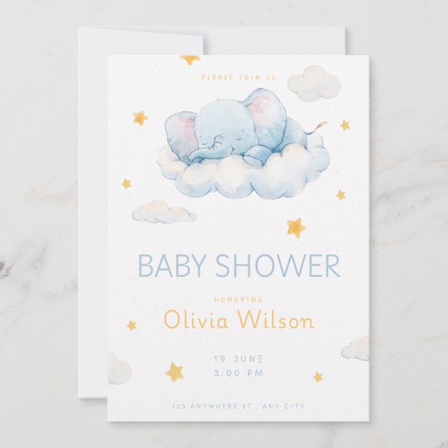 Welcome Little Star Baby Shower Invitation (Front)
