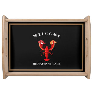 welcome Lobster sushi seafood Market custom name Serving Tray