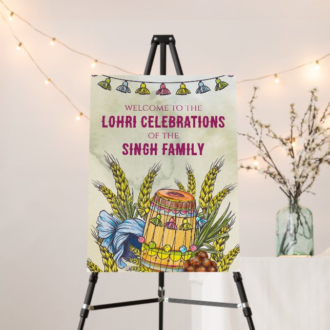 Welcome Lohri Party signs as Welcome Lohri signs (In Situ (Stand))
