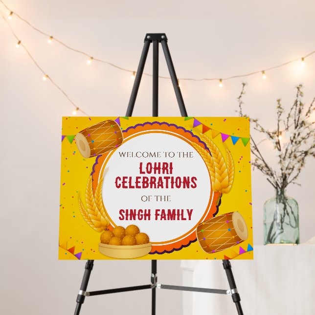 Welcome Lohri posters as Welcome Lohri Party signs (In Situ (Stand))