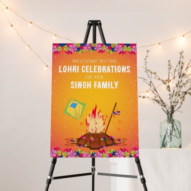 Welcome Lohri signs as Indian Lohri sign (In Situ (Stand))