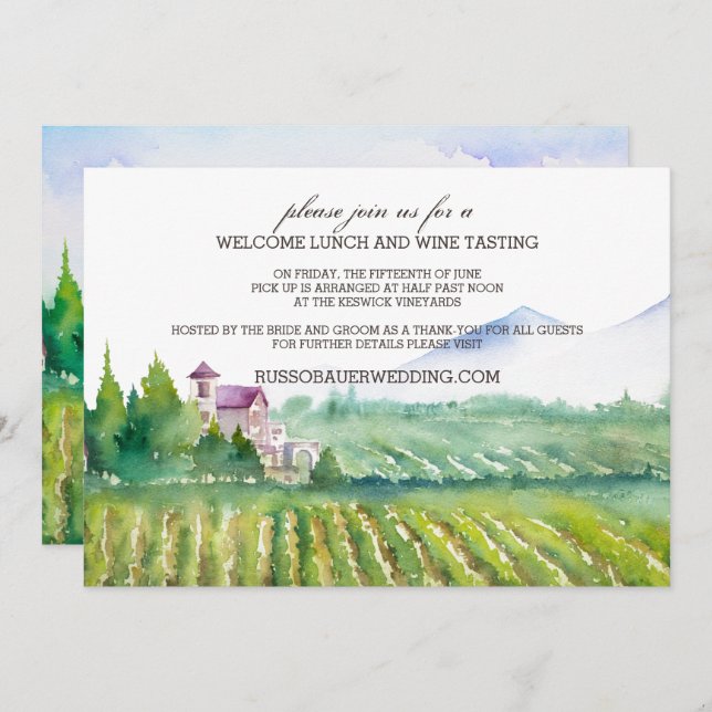 Welcome Lunch & Wine Tasting Invite (Front/Back)