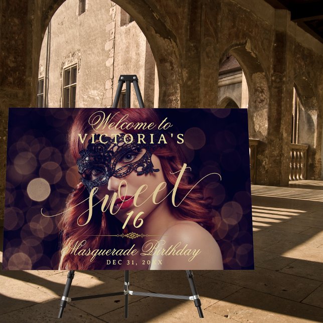 Welcome Masquerade Photo Sweet 16 Birthday Foam Board (Creator Uploaded)