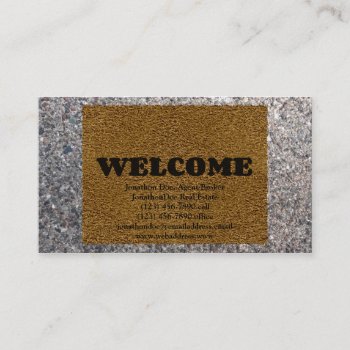 Welcome Mat Business Card by rdwnggrl at Zazzle