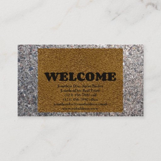 Customizable Welcome Mat Business Card Template