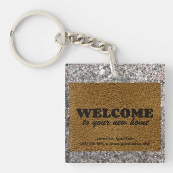 Welcome  Mat Keychain by rdwnggrl at Zazzle