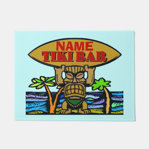 Welcome Mat Tiki Bar Add Name Doormat