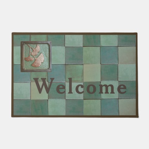 Welcome Mat with Gingko tiles