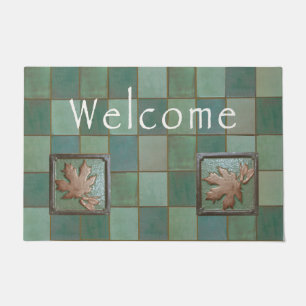 Welcome Mat with maple leaf tiles for Bungalows