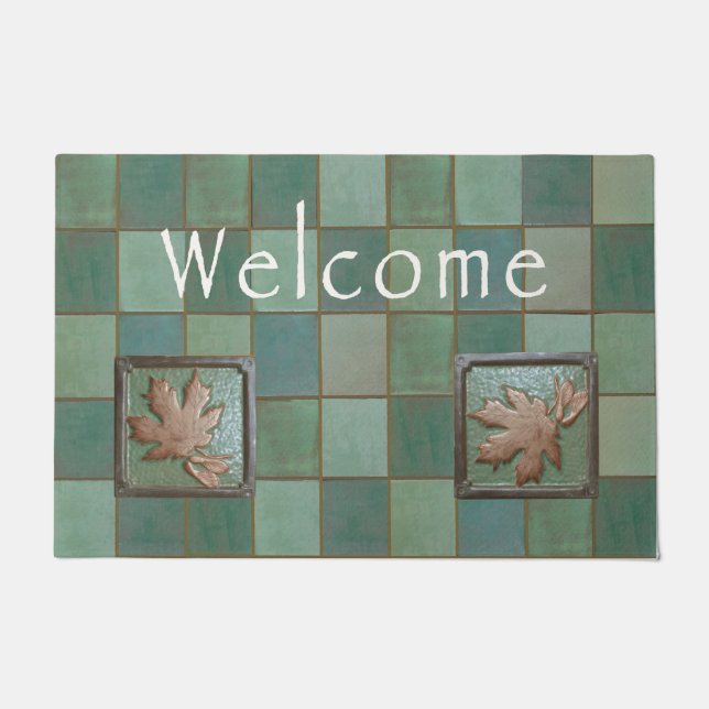  Welcome Mat with maple leaf tiles for Bungalows (Front)