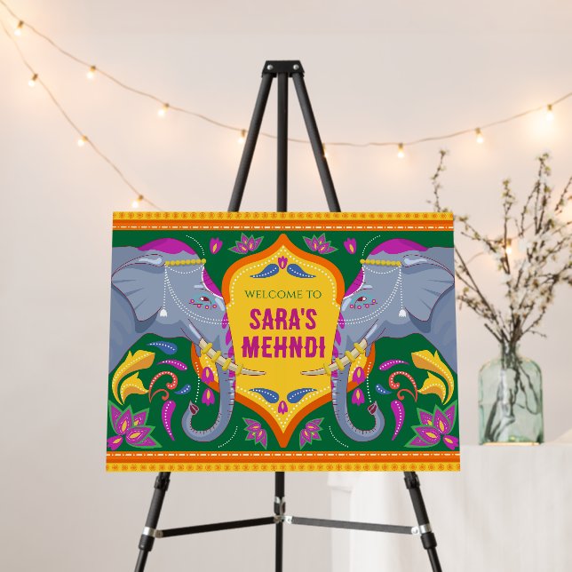 Welcome Mehendi decor & Welcome to Mehndi Signs (In Situ (Stand))