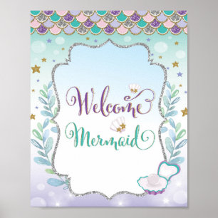 Welcome Mermaid Birthday Decoration Baby Shower