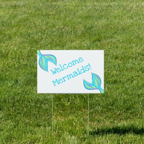 Welcome Mermaids Party Yard Sign