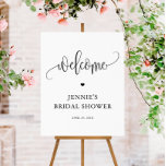 Welcome Minimalist Calligraphy   Heart, Editable Foam Board<br><div class="desc">This welcome sign features a calligraphy script heading and your custom text. Use the template form to add your personalization.  The advanced editing menus can be used to change all of the colors.</div>