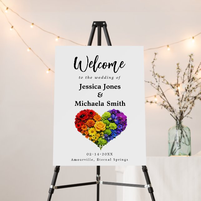 💍🌈 Welcome Minimalist Elegant  Foam Board (In Situ (Stand))