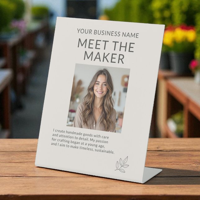 Welcome Minimalist Small Business Botanical Pedestal Sign (Creator Uploaded)