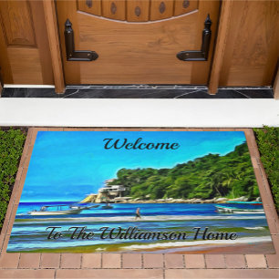 Welcome Mismaloya Fishing Boats 0346 Doormat
