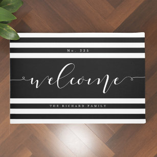 Black & White Striped Doormat – blackandwheatco