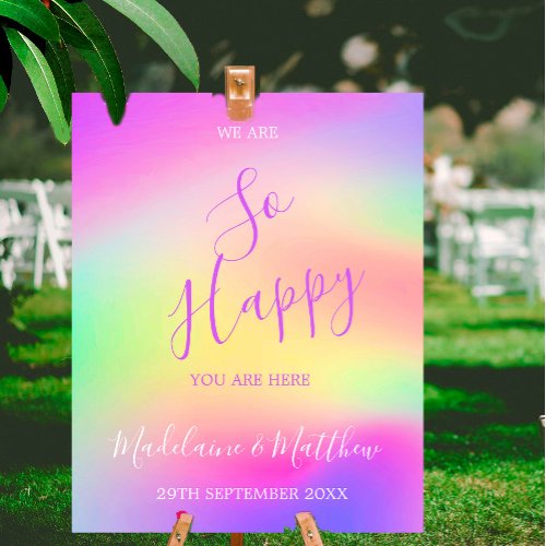 Welcome Multi Color Chic Wedding  Poster