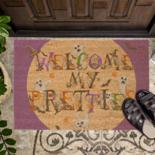 Welcome my Pretties Cute Spooky Halloween Fiber Doormat