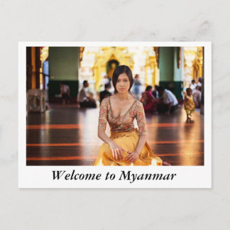 welcome myanmar postcard