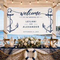 Welcome Nautical Anchor Wedding White