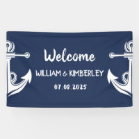 Welcome Nautical Navy Blue Anchor Wedding