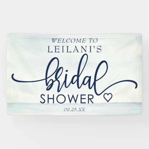Welcome Nautical Ocean Watercolor Bridal Shower Banner