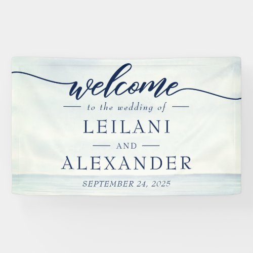 Welcome Nautical Ocean Watercolor Wedding  Banner