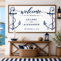 Welcome Nautical Wedding Anchor White Poster