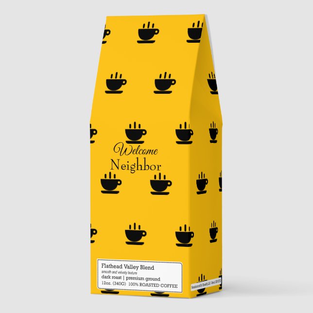Welcome Neighbor Black Cup Yellow Blended Coffee  (Front)