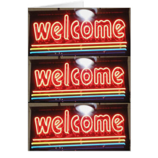 Welcome Neon Sign Cards