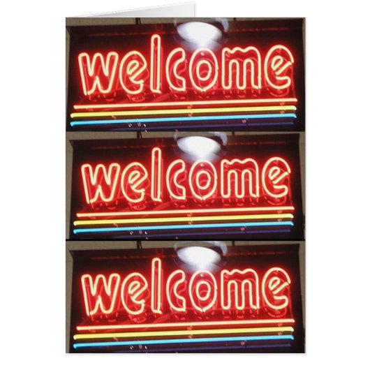 Welcome Neon Sign Cards (Front)