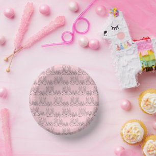 WELCOME New Arrival Baby Shoes Shower Pink Paper Bowls
