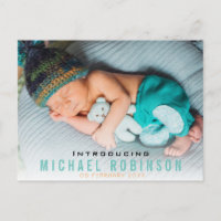 WELCOME | new baby announcement photo card