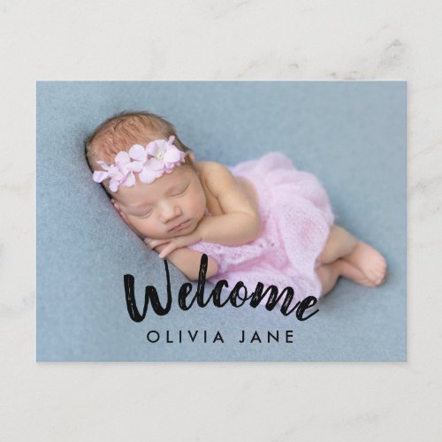 Welcome New Baby  Birth Announcement Postcard