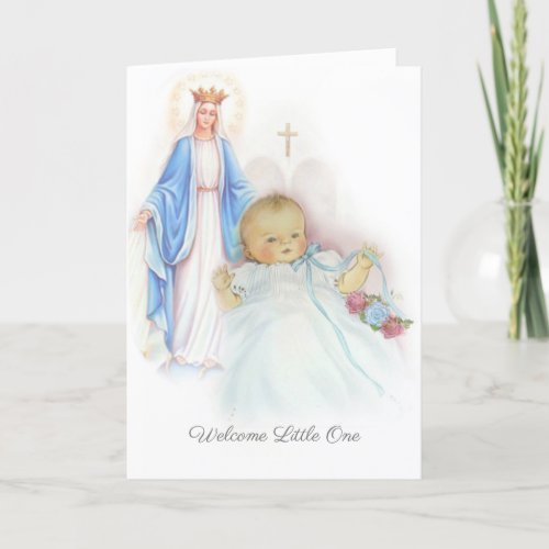 Welcome New Baby Boy or Girl Religious Catholic Card