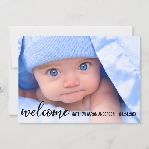 Welcome New Baby Modern Announcement