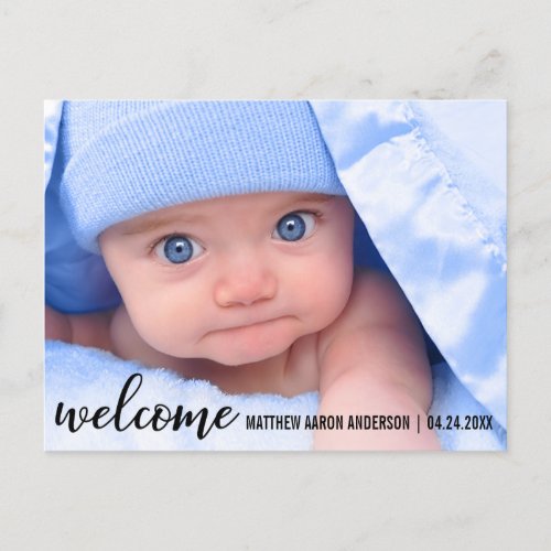 Welcome New Baby Modern Announcement